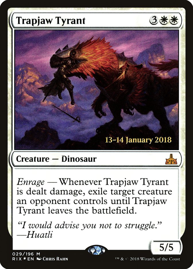 Trapjaw Tyrant [Rivals of Ixalan Prerelease Promos] | Good Games Modbury