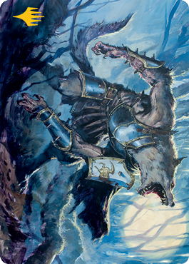 Moonrage Brute Art Card (Gold-Stamped Signature) [Innistrad: Midnight Hunt Art Series] | Good Games Modbury