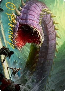 Purple Worm Art Card Gold Stamped Signature 3 (Art Series: Adventures in the Forgotten Realms)  | Good Games Modbury