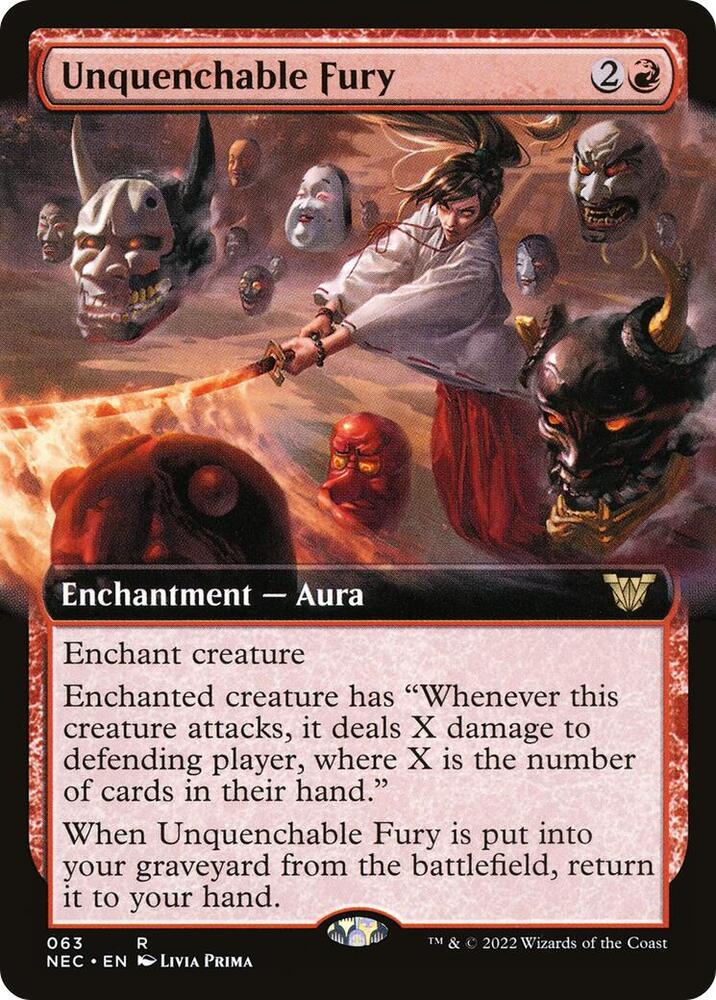 Unquenchable Fury 63/38 (Commander: Kamigawa: Neon Dynasty)  - Extended Art | Good Games Modbury
