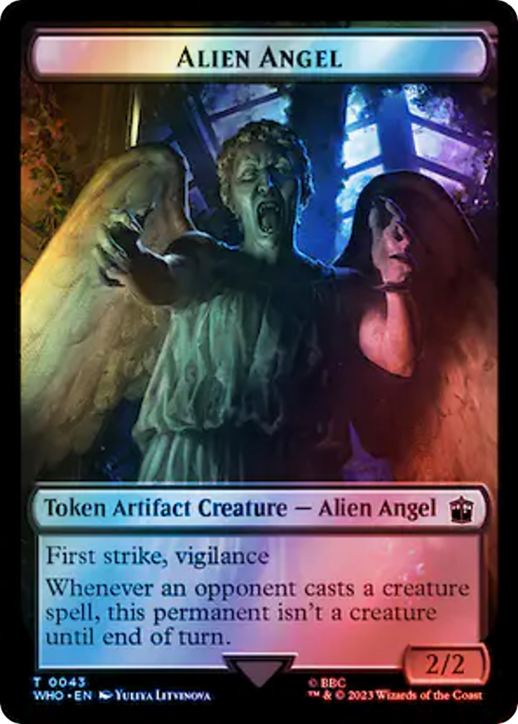 Alien Angel // Treasure (0063) Double-Sided Token (Surge Foil) [Doctor Who Tokens] | Good Games Modbury