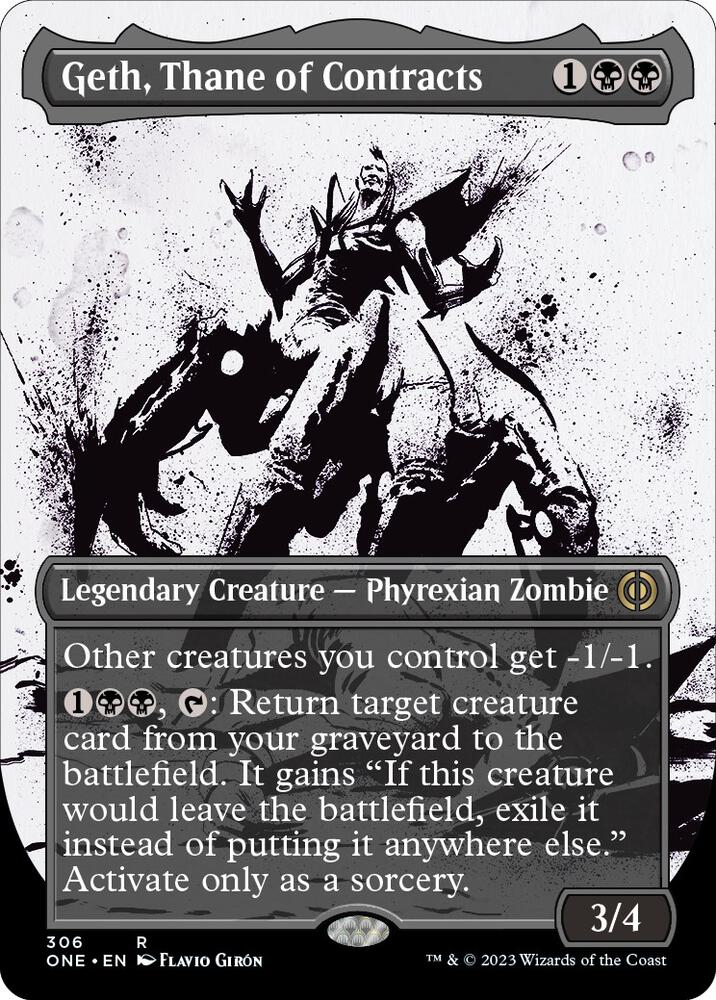 Geth, Thane of Contracts 306/271 (Phyrexia: All Will Be One)  - Borderless Foil | Good Games Modbury