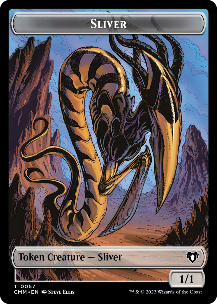 Copy (54) // Sliver Double-Sided Token [Commander Masters Tokens] | Good Games Modbury