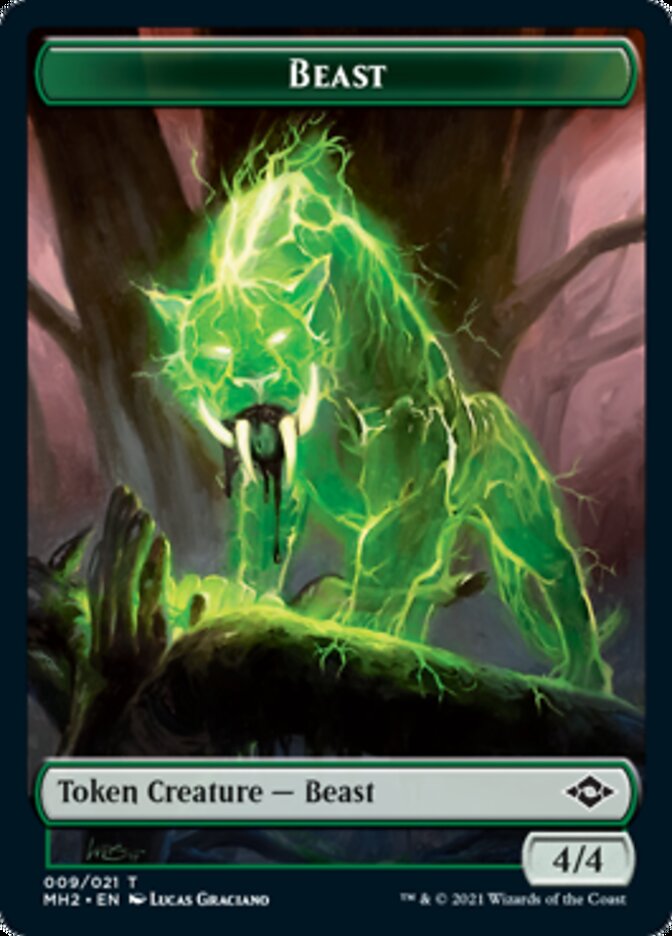 Beast // Clue (14) Double-Sided Token [Modern Horizons 2 Tokens] | Good Games Modbury