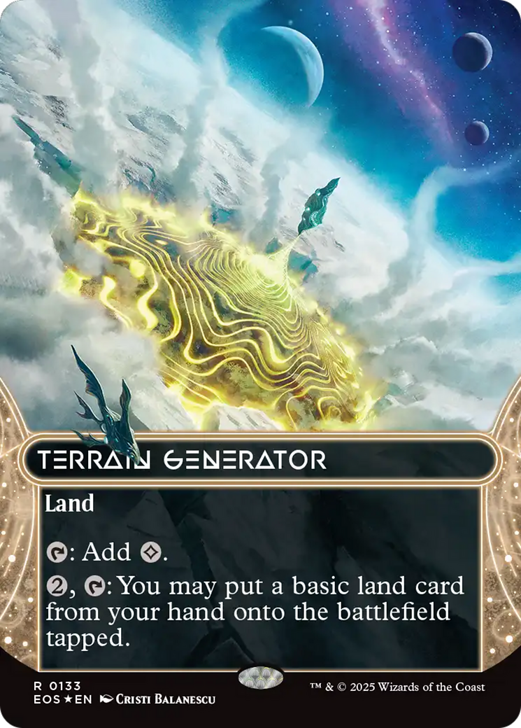 Terrain Generator (0133) (Borderless) (Galaxy Foil) [Edge of Eternities: Stellar Sights] | Good Games Modbury