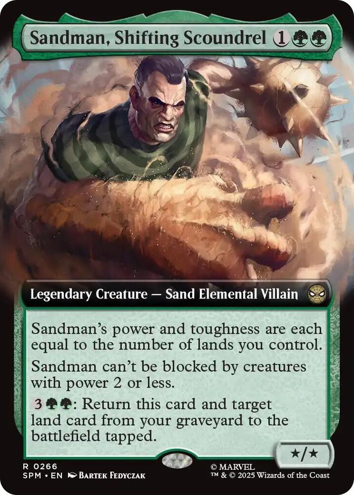 Sandman, Shifting Scoundrel 266/198 (Marvel's Spider-Man)  - Extended Art Foil | Good Games Modbury