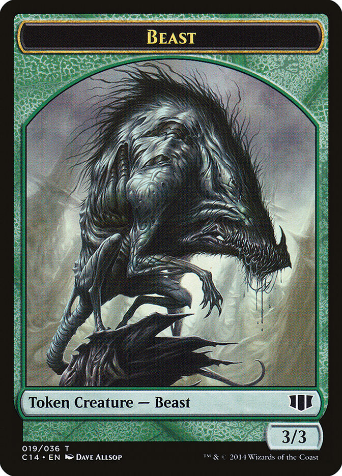 Elemental // Beast (019/036) Double-Sided Token [Commander 2014 Tokens] | Good Games Modbury
