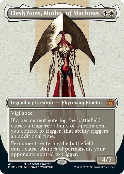 Elesh Norn, Mother of Machines 416/271 (Phyrexia: All Will Be One)  - Borderless Foil | Good Games Modbury