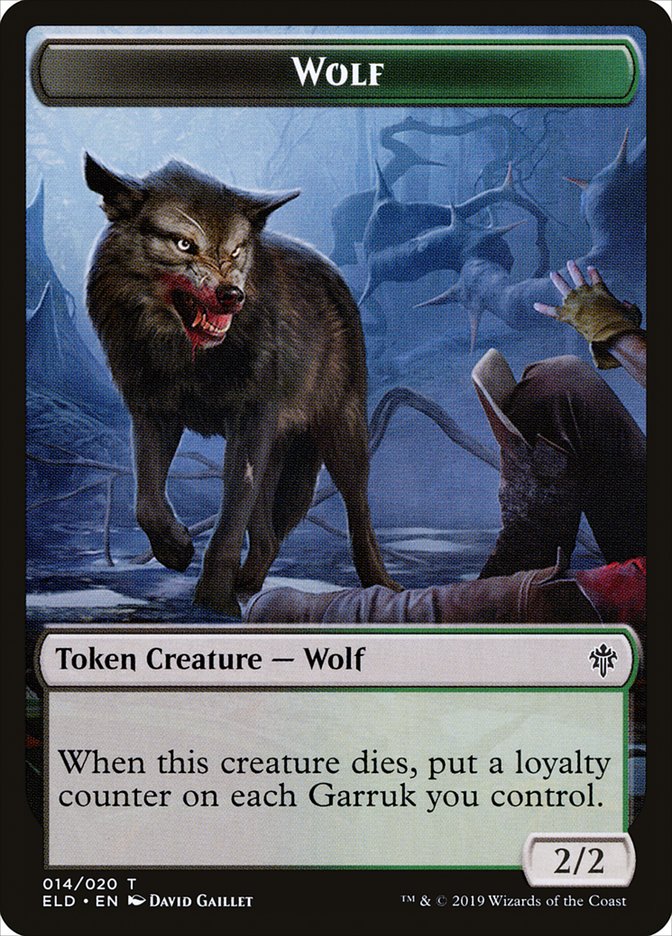 Wolf Token [Throne of Eldraine Tokens] | Good Games Modbury