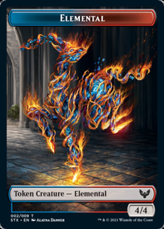 Elemental // Spirit Double-Sided Token [Strixhaven: School of Mages Tokens] | Good Games Modbury