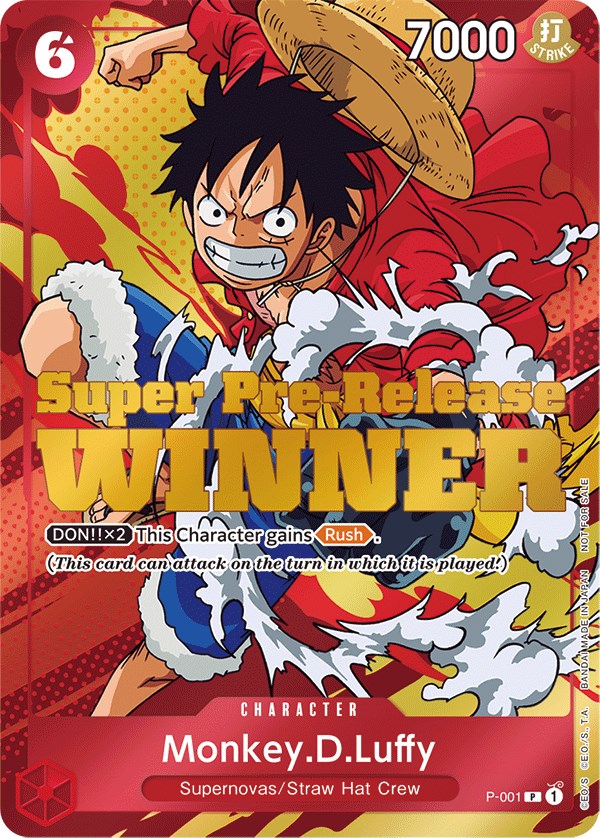 Monkey.D.Luffy (Super Pre-Release) [Winner] [One Piece Promotion Cards] | Good Games Modbury