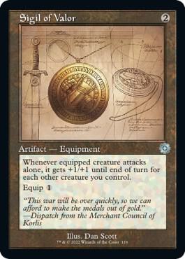 Sigil of Valor Schematic 116 (The Brothers' War: Retro Frame Artifacts)  - Foil | Good Games Modbury