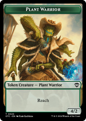 Plant Warrior // Plant Double-Sided Token [Outlaws of Thunder Junction Commander Tokens] | Good Games Modbury