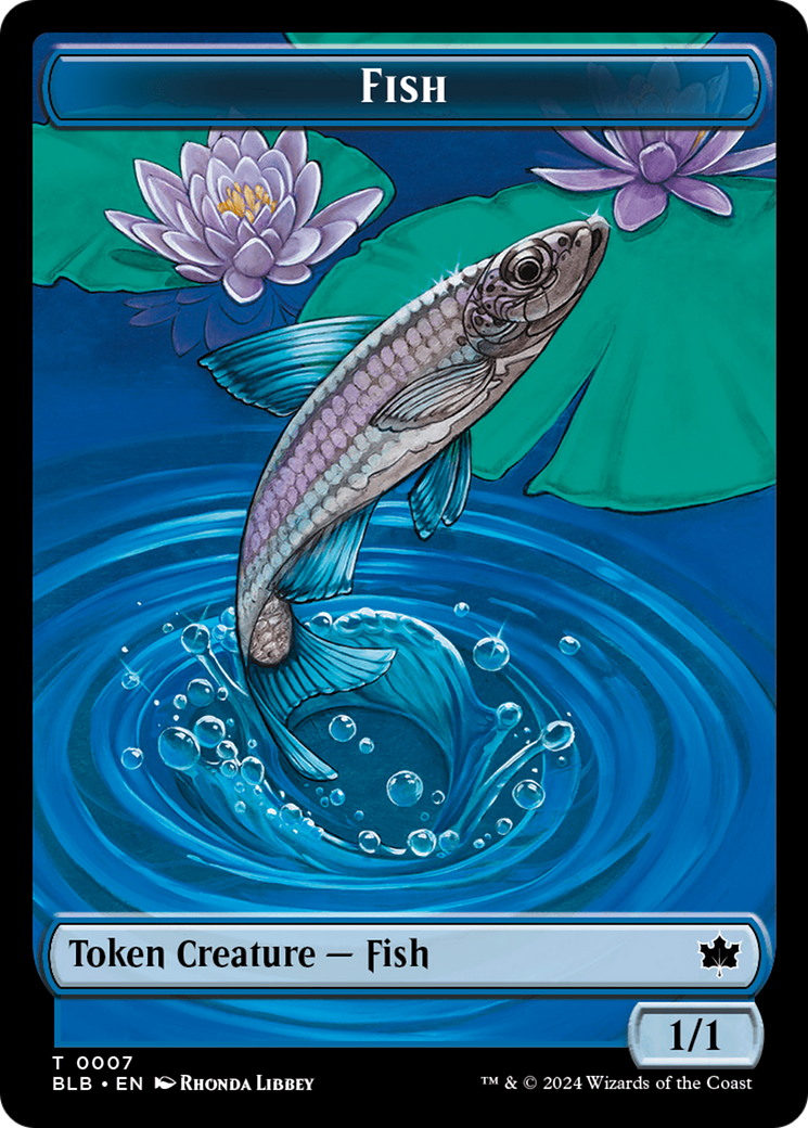 Fish // Tender Wildguide Double-Sided Token [Bloomburrow Tokens] | Good Games Modbury