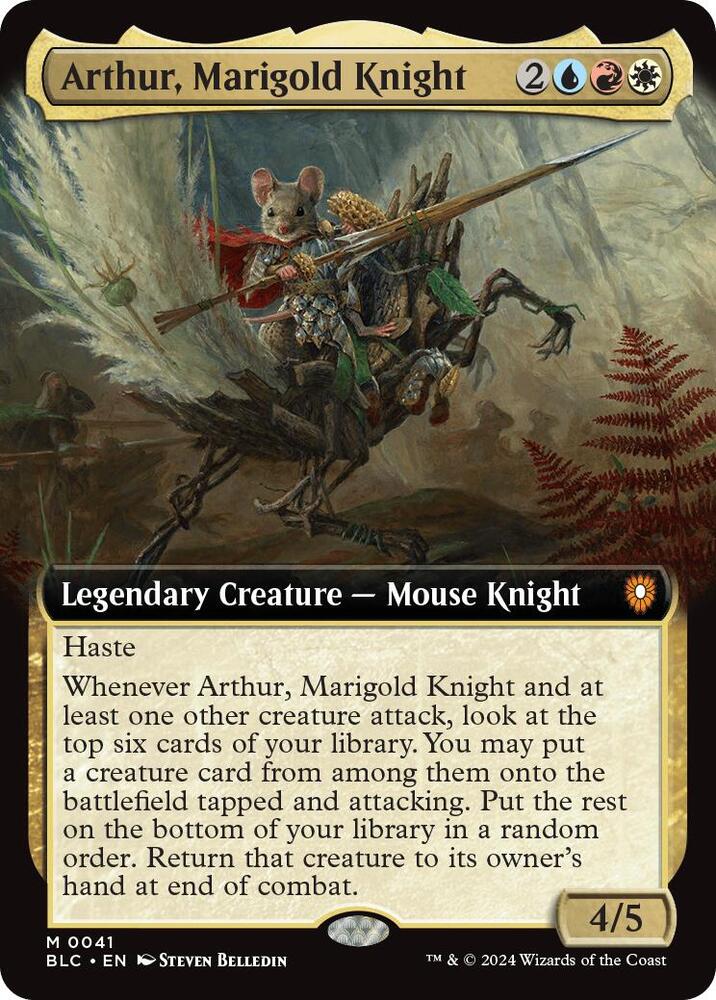 Arthur, Marigold Knight 41 (Commander: Bloomburrow)  - Extended Art Foil | Good Games Modbury