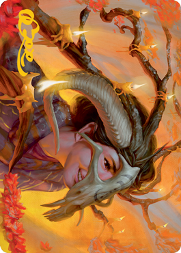Hedgewitch's Mask Art Card (Gold-Stamped Signature) [Innistrad: Midnight Hunt Art Series] | Good Games Modbury