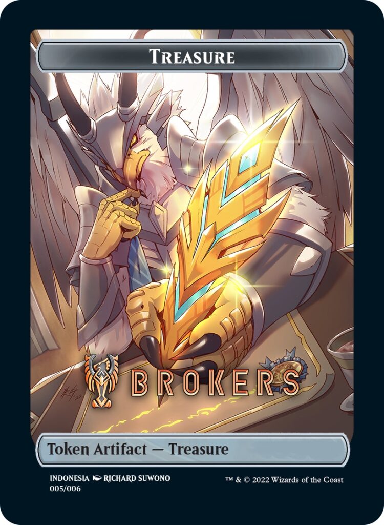 Treasure Token (Brokers) (Southeast Asia Artists) [Streets of New Capenna Tokens] | Good Games Modbury