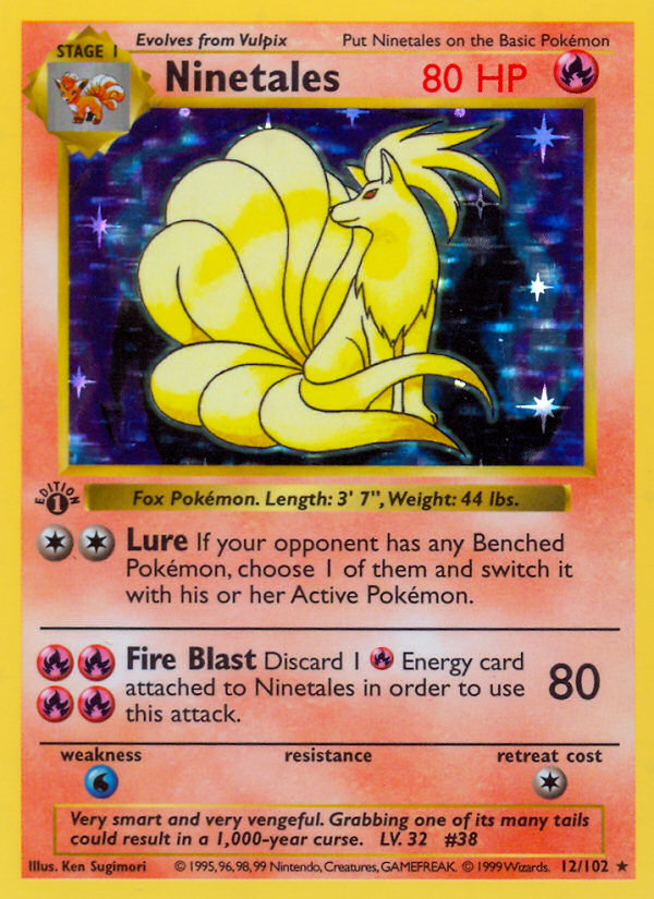 Ninetales (12/102) (Shadowless) [Base Set 1st Edition] | Good Games Modbury