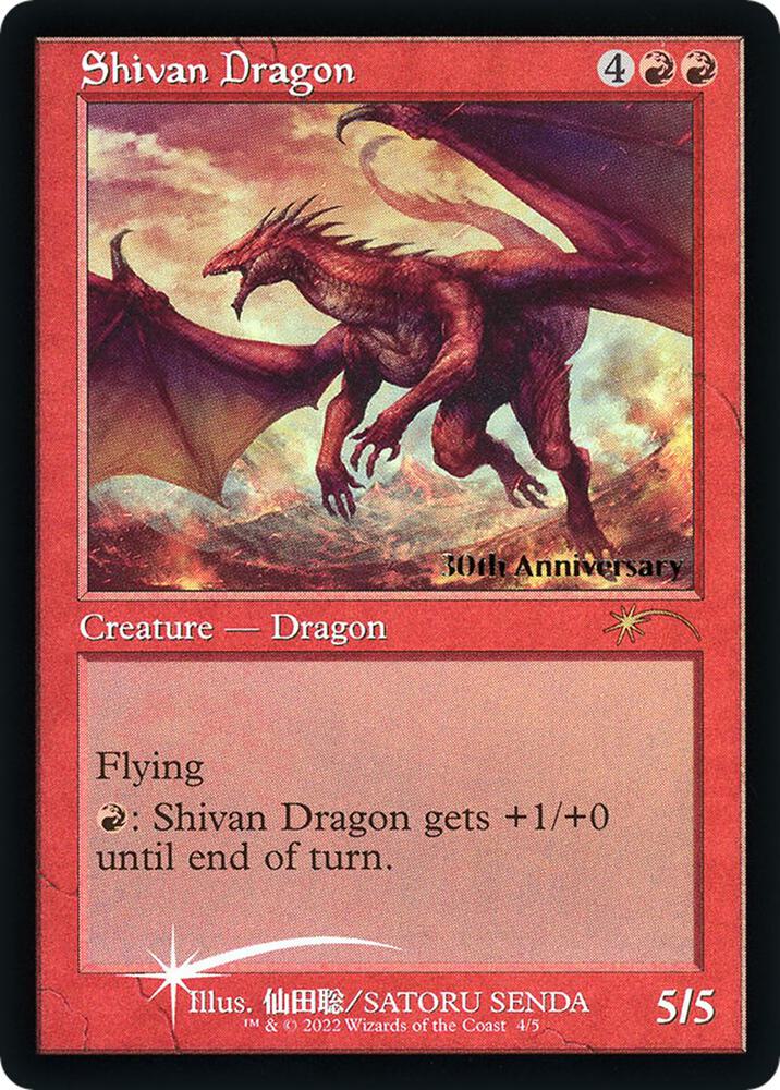 Shivan Dragon Retro Frame 4★/10 (30th Anniversary Promos)  - Foil | Good Games Modbury