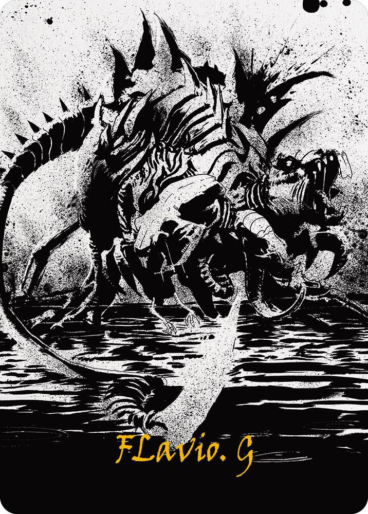 Karumonix the Rat King Art Card Gold Stamped Signature 70 (Art Series: Phyrexia: All Will Be One)  | Good Games Modbury