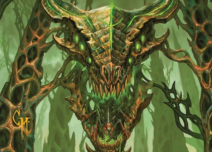 Colossal Dreadmask Art Card Gold Stamped Signature 8 (Art Series: Modern Horizons 3)  | Good Games Modbury