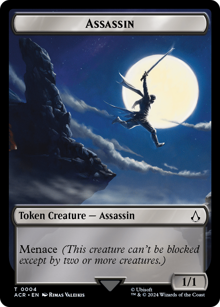 Assassin // Human Rogue Double-Sided Token [Assassin's Creed Tokens] | Good Games Modbury