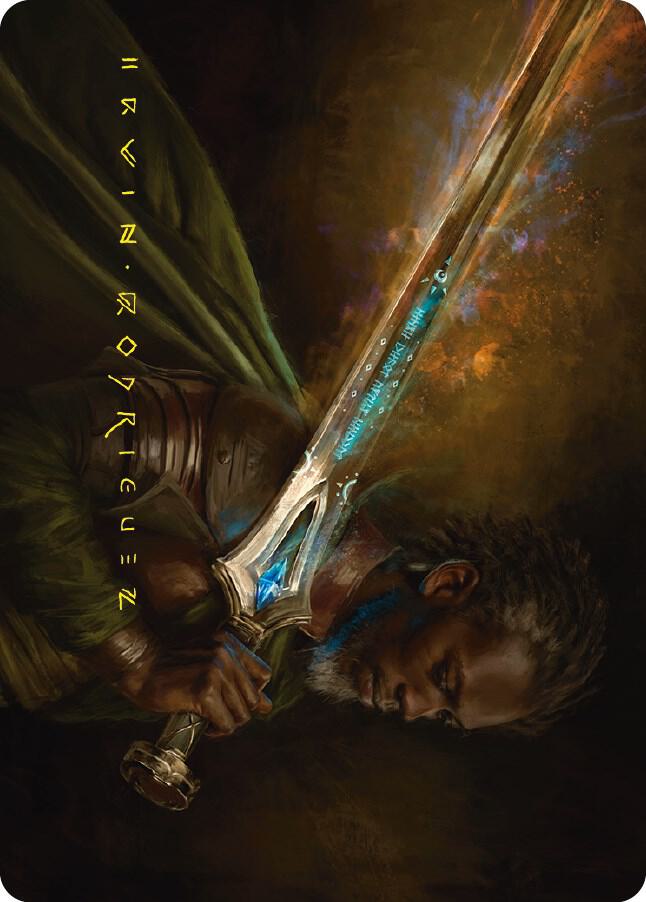 Anduril Flame of the West Art Card Gold Stamped Signature 28 (Art Series: Universes Beyond: The Lord of the Rings: Tales of Middle-earth)  | Good Games Modbury