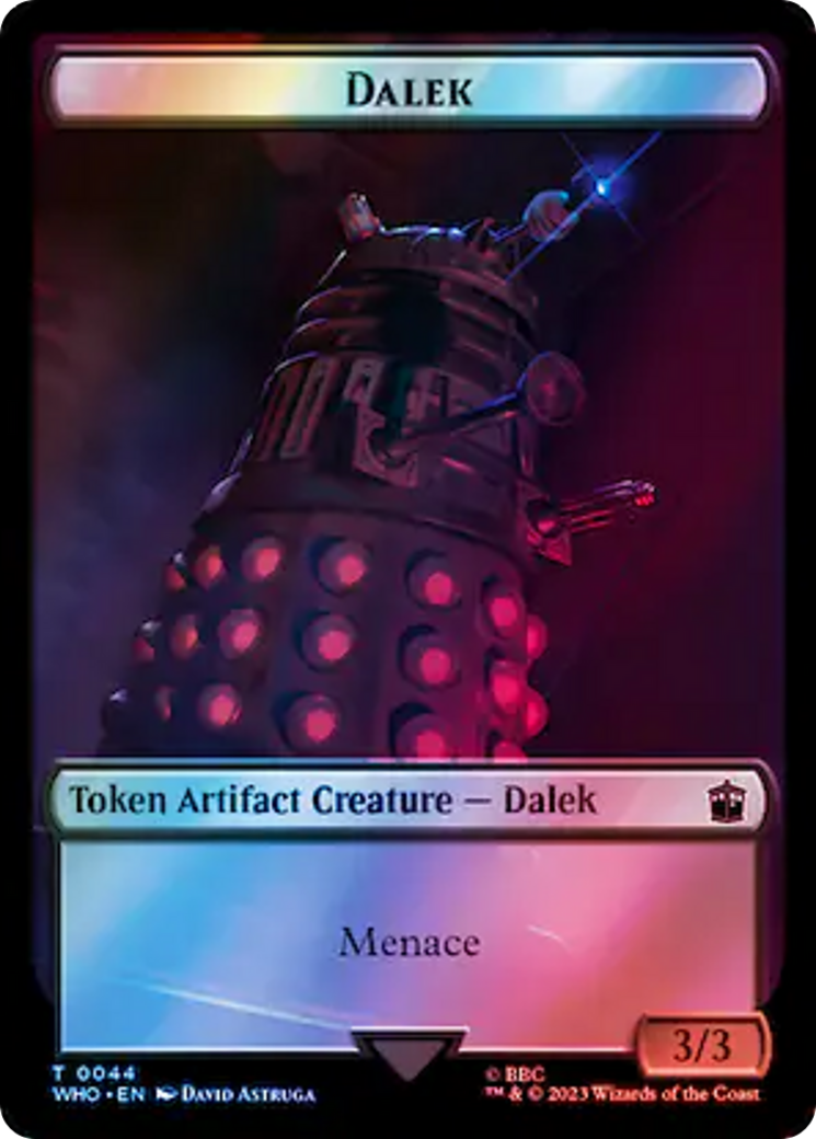 Dalek // Food (0057) Double-Sided Token (Surge Foil) [Doctor Who Tokens] | Good Games Modbury