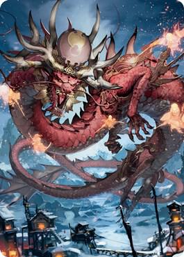 Atsushi the Blazing Sky Art Card 61 81 61 (Art Series: Kamigawa: Neon Dynasty)  | Good Games Modbury