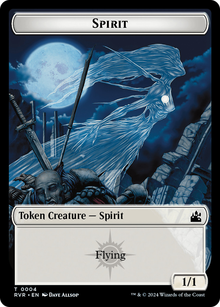 Spirit (0018) // Spirit (0004) Double-Sided Token [Ravnica Remastered Tokens] | Good Games Modbury