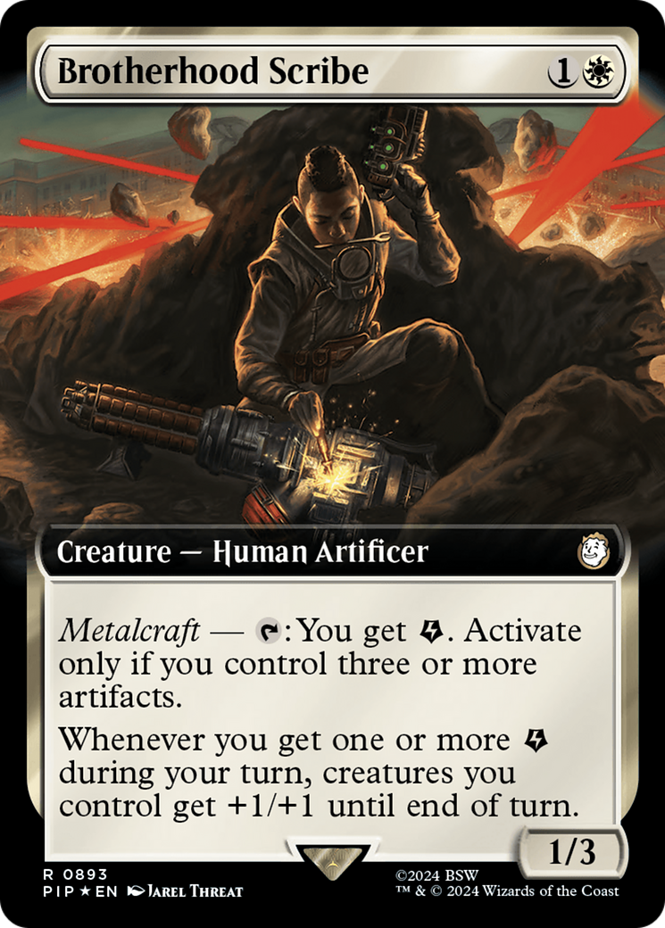 Brotherhood Scribe (Extended Art) (Surge Foil) [Fallout] | Good Games Modbury