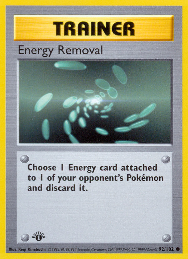 Energy Removal (92/102) (Shadowless) [Base Set 1st Edition] | Good Games Modbury