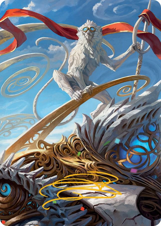 Ragavan Nimble Pilferer Art Card Gold Stamped Signature 74 (Art Series: March of the Machine)  | Good Games Modbury