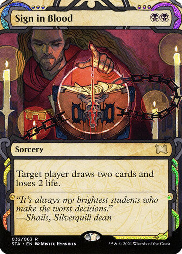 Sign in Blood  32 (Strixhaven: Mystical Archive)  - Etched Foil | Good Games Modbury