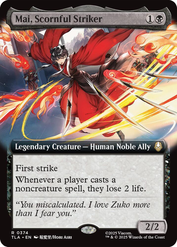 Mai Scornful Striker Extended Art (Dupe) 374 (Avatar: The Last Airbender)  - Foil | Good Games Modbury