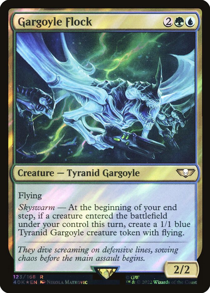 Gargoyle Flock  123★/617 (Universes Beyond: Warhammer 40,000)  - Surge Foil | Good Games Modbury