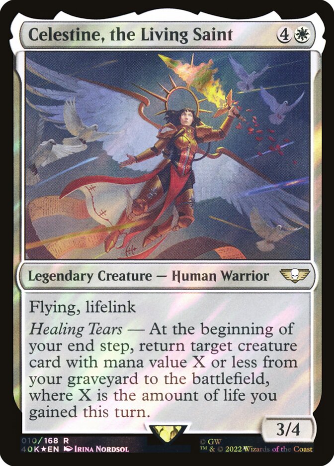 Celestine the Living Saint  10★/617 (Universes Beyond: Warhammer 40,000)  - Surge Foil | Good Games Modbury