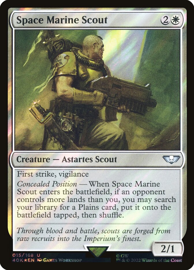 Space Marine Scout  15★/617 (Universes Beyond: Warhammer 40,000)  - Surge Foil | Good Games Modbury
