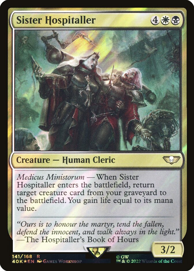 Sister Hospitaller  141★/617 (Universes Beyond: Warhammer 40,000)  - Surge Foil | Good Games Modbury