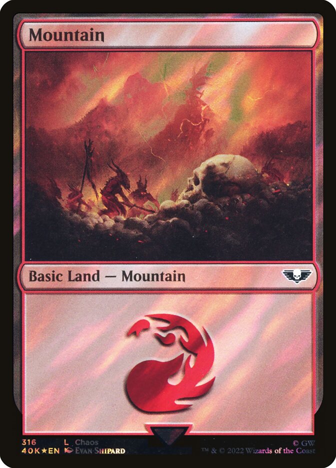 Mountain  316★/617 (Universes Beyond: Warhammer 40,000)  - Surge Foil | Good Games Modbury