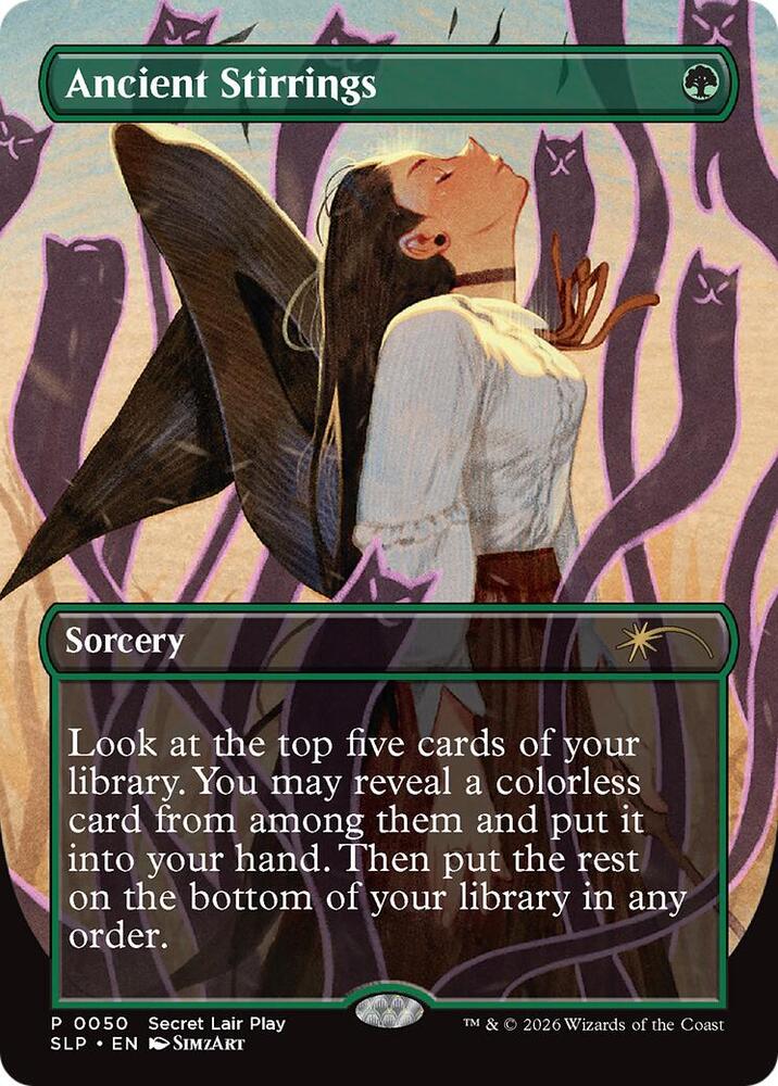 Ancient Stirrings 50 (Secret Lair Showdown)  - Borderless Foil | Good Games Modbury