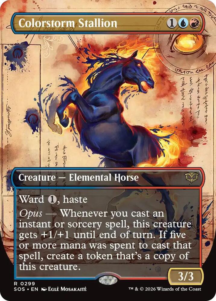 Colorstorm Stallion 299 (Secrets of Strixhaven)  - Borderless Foil | Good Games Modbury