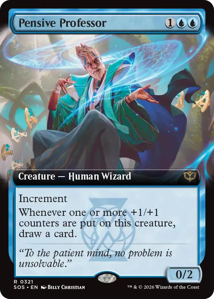 Pensive Professor Extended Art 321 (Secrets of Strixhaven)  - Extended Art | Good Games Modbury