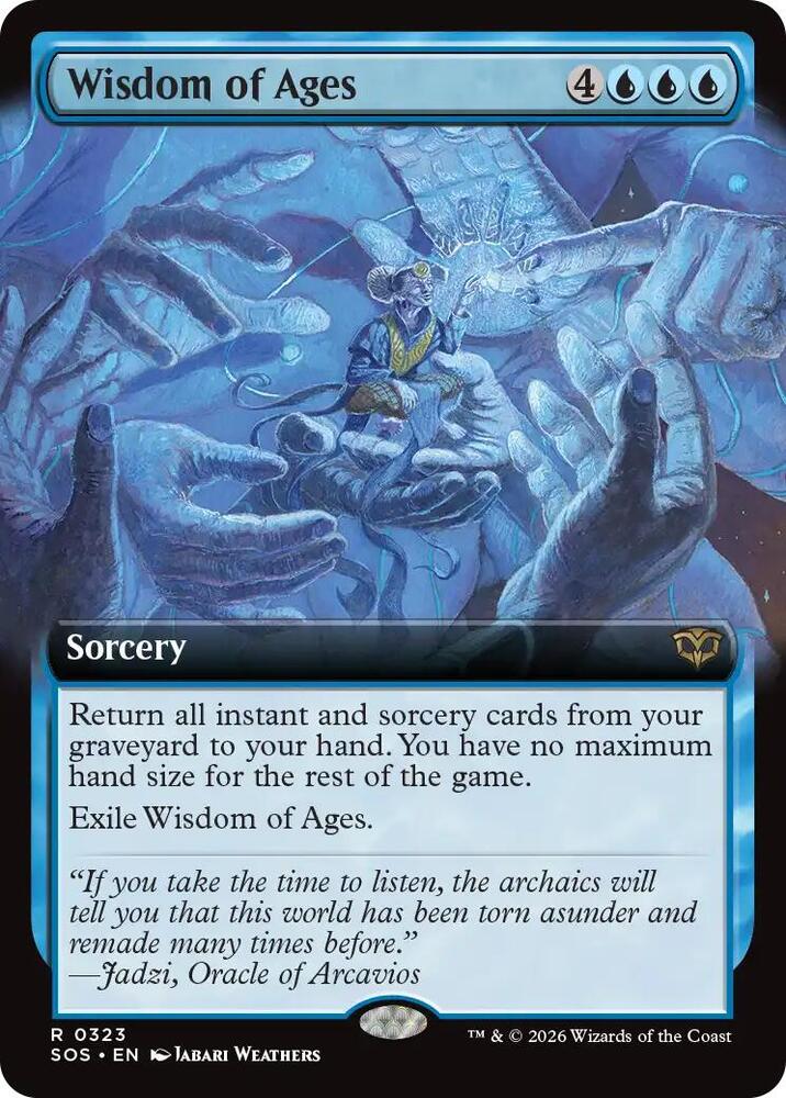 Wisdom of Ages 323 (Secrets of Strixhaven)  - Extended Art Foil | Good Games Modbury