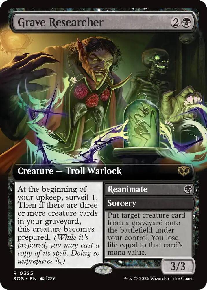 Grave Researcher // Reanimate 325 (Secrets of Strixhaven)  - Extended Art Foil | Good Games Modbury