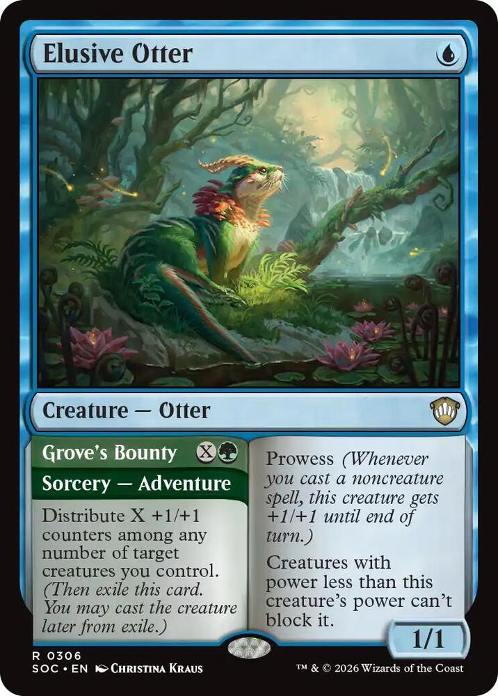Elusive Otter // Grove's Bounty 306 (Commander: Secrets of Strixhaven)  | Good Games Modbury