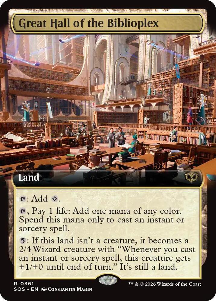 Great Hall of the Biblioplex 361 (Secrets of Strixhaven)  - Extended Art Foil | Good Games Modbury