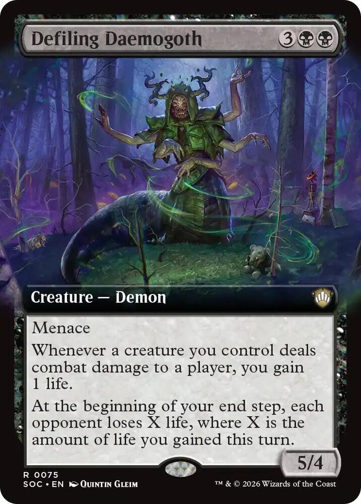 Defiling Daemogoth 75 (Commander: Secrets of Strixhaven)  - Extended Art | Good Games Modbury