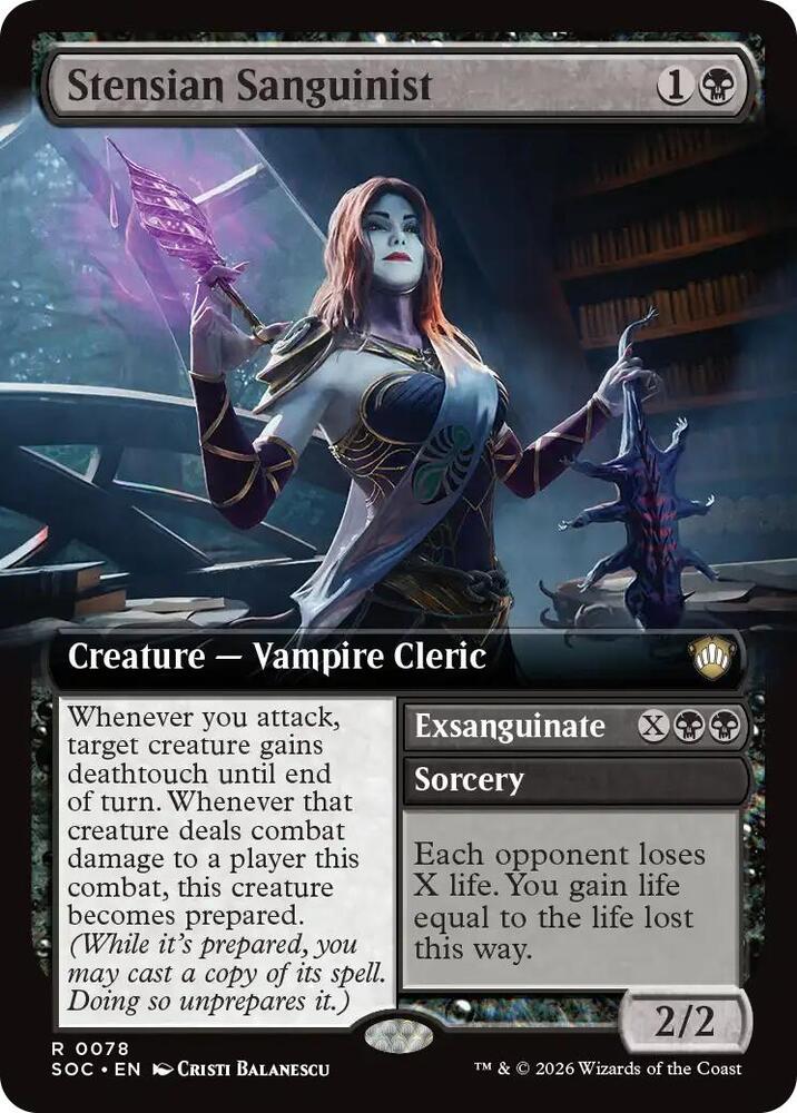 Stensian Sanguinist // Exsanguinate 78 (Commander: Secrets of Strixhaven)  - Extended Art | Good Games Modbury