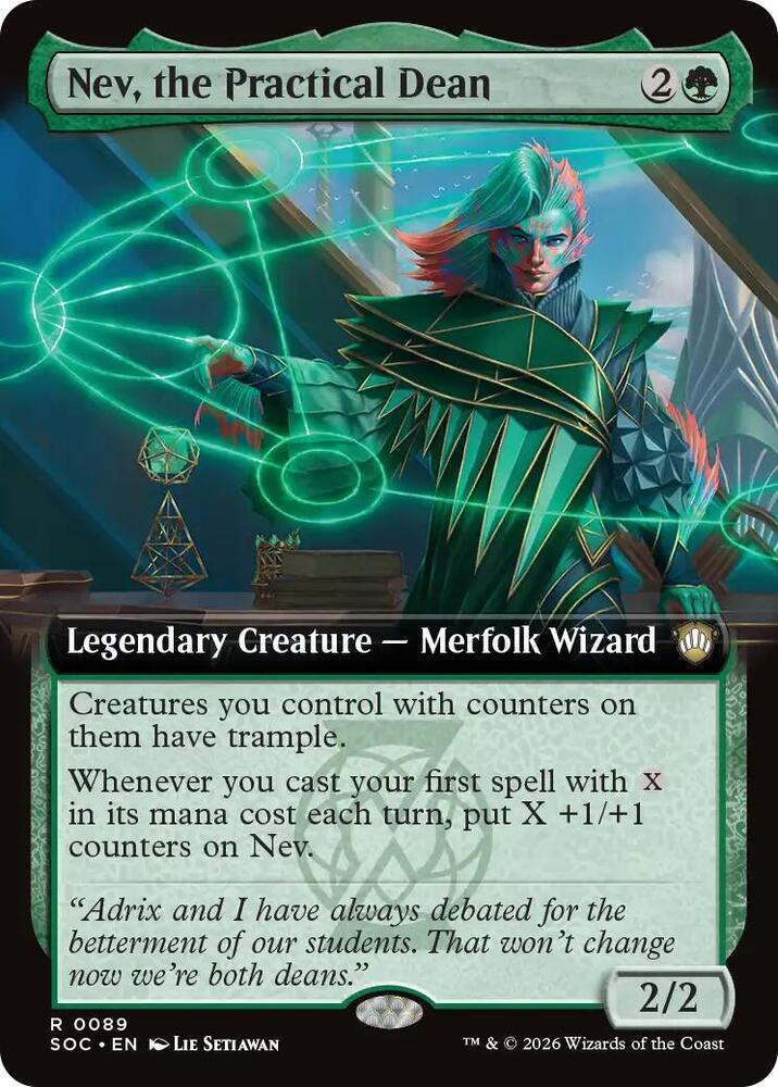 Nev the Practical Dean Extended Art 89 (Commander: Secrets of Strixhaven)  - Extended Art | Good Games Modbury